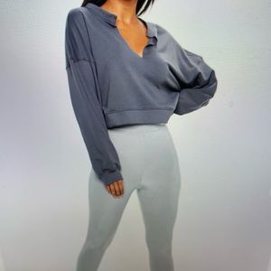 Missguided Tan Oversized V Front Sweatshirt